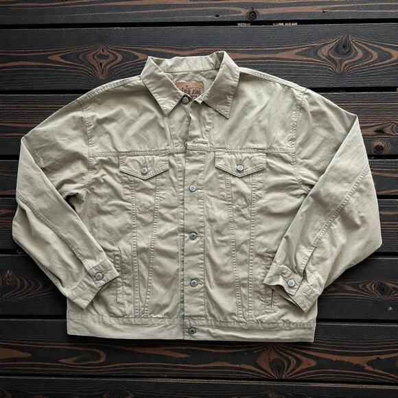 Vintage Y2K GAP Blue Jeans Cotton Trucker Jacket Men's Size XXL – Khaki Tan - Picture 11 of 11